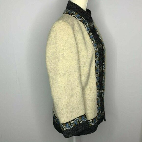 Vintage 50s Evebofoss Firda Wool Jacket S Grey - Picture 5 of 9